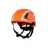 3M X5000 Orange Helmet with Chin Strap, Adjustable, Ventilated