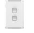 Clipsal Electrical White Rocker Light Switch, 1, 2 Way, 2 Gang, Pro Series