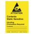 SCS Yellow Safety Labels, Attention-Text 47 mm x 64mm