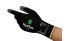 Ansell HyFlex Black Nylon Abrasion Resistant, Mechanical Protection, Silicone Free Work Gloves, Size 7, Polyurethane