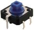 IP00 Blue Plunger Tactile Switch, SPST 50 mA Through Hole
