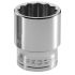 Facom 1/2 in Drive 8mm Standard Socket, 12 point, 36 mm Overall Length
