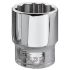 Facom 3/8 in Drive 3/4in Standard Socket, 12 point, 27 mm Overall Length