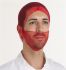 Hairtite Red Disposable Hair Net for Food Industry Use, One-Size, Beard Mask Type, Non-Metal Detectable