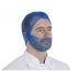Hairtite Blue Disposable Hair Net, Beard Mask Type, X Large, Non-Metal Detectable, For Food Industry Use