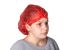Reldeen Red Disposable Hair Cap, Mob Cap Type, 52 cm, Non-Metal Detectable, For Food Industry Use