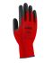 Uvex Black/Red Abrasion Resistant Nylon Gloves, Size 7, Nitrile Foam Coated