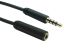 RS PRO Male 3.5mm Male Jack to Female 3.5mm Female Jack Aux Cable, 2m