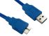 RS PRO Male Male USB 3.0 A to Male Male Micro USB B  Cable, 2m