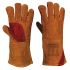 Portwest Brown Welding Gloves, Size 3XL, Leather, Para-aramid Lining