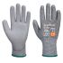 Portwest Grey Cut Resistant Elastane, Elastic, Glass Fibre, HPPE, Polyester Gloves, Size M, Polyurethane Coated