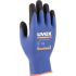 Uvex Uvex Athletic Black, Blue, Grey Elastane, Polyamide Damp Environment Gloves, Size 6, XS, Nitrile Micro-Foam Coating