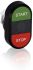 ABB MPD4 Series Green, Red Momentary Push Button Head, 22.5mm Cutout