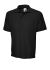 Uneek UC102 Black Cotton, Polyester Polo Shirt, UK- 42 → 44in, EUR- 107 → 112cm