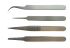 RS PRO 110 mm, 120 mm, Low Carbon Austenitic Steel, Curved, Fine, Rounded, Sharp, Tweezer Set