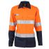 DNC 3457 Orange/Navy Cotton, Modacrylic Work Shirt, UK 10cm