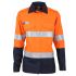 DNC 3457 Orange/Navy Cotton, Modacrylic Work Shirt, UK 8cm