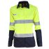 DNC 3457 Yellow/Navy Cotton, Modacrylic Work Shirt, UK 18cm