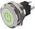 EAO 82 Series Illuminated Push Button Switch, Momentary, Panel Mount, 22.3mm Cutout, SPDT, Red/Green LED, 240V, IP65,