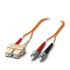 Phoenix Contact SC Duplex to ST Duplex OM2 Multi Mode Fibre Optic Cable, 2m