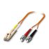 Phoenix Contact ST Duplex to LC Duplex OM2 Multi Mode Fibre Optic Cable, 1m