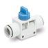 SMC Manual Control Liquid Flow Pneumatic Manual Control Valve VHK Series Series, One-Touch Fitting 6 mm, 6mm