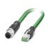 Phoenix Contact Cat5 Straight Male M12 to Straight Male RJ45 Ethernet Cable, Green PVC Sheath, 2m