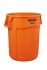 Rubbermaid Commercial Products Brute Vented 32gal Orange Polypropylene Waste Bin