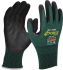 Maxisafe Black, Green Nitrile Abrasion Resistant, Cut Resistant Work Gloves, Size 7, Small, Nitrile Micro-Foam Coating