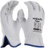 Maxisafe White Leather Work Gloves, Size 8, Leather Coating