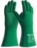 ATG Green Chemical Resistant, Waterproof Nitrile, Nylon Work Gloves, Size 9, L, NBR Coated