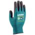 Uvex Bamboo TwinFlex® D xg Grey Elastane Cut Resistant, General Purpose Work Gloves, Size 9, Large, Aqua Polymer Coating