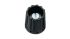Mando de potenciómetro Elma, eje 6mm, diámetro 14.5mm, Color Negro, indicador Negro Eje redondo