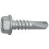 RS PRO Zinc Plated Steel Self Drilling Screw x 12 X 3 Unslotted Hex Washer Teks 3in Long