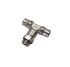 Legris 3698 Series Tee Threaded Adaptor, G 1/4 Male to Push In 10 mm, Threaded-to-Tube Connection Style