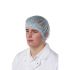 RS PRO Blue Disposable Hair Net for Food Industry Use, One-Size, Mob Cap Type, Non-Metal Detectable, 100Each per Package