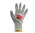 Grey HPPE Cut Resistant Work Gloves, Size L, Polyurethane Coating