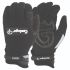 FRONTIER Black Leather Breathable Work Gloves, Size 8