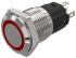 EAO 82 Series Illuminated Illuminated Push Button Switch, Momentary, Panel Mount, 16mm Cutout, SPDT, Red LED, 24V,