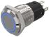 EAO 82 Series Illuminated Illuminated Push Button Switch, Momentary, Panel Mount, 16mm Cutout, SPDT, Blue LED, 12V,