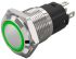 EAO 82 Series Illuminated Illuminated Push Button Switch, Latching, Panel Mount, 16mm Cutout, SPDT, Green LED, 240V,