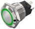 EAO 82 Series Illuminated Illuminated Push Button Switch, Latching, Panel Mount, 19mm Cutout, SPDT, Green LED, 240V,