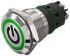 EAO 82 Series Illuminated Illuminated Push Button Switch, Momentary, Panel Mount, 19mm Cutout, SPDT, Green LED, 240V,