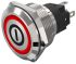 EAO 82 Series Illuminated Illuminated Push Button Switch, Latching, Panel Mount, 22.3mm Cutout, SPDT, Red LED, 240V,