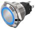 EAO 82 Series Illuminated Illuminated Push Button Switch, Latching, Panel Mount, 22.3mm Cutout, SPDT, Blue LED, 240V,