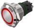 EAO 82 Series Illuminated Illuminated Push Button Switch, Latching, Panel Mount, 22.3mm Cutout, SPDT, Red LED, 240V,