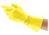 Ansell Yellow Latex Safety Work Gloves, Size 6.5, Latex Coating