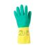 Ansell Yellow Latex Chemical Resistant Work Gloves, Size 7.5, Small, Latex, Neoprene Coating