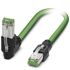 Phoenix Contact Cat5 Male RJ45 to RJ45 Ethernet Cable, Shielded Shield, Green, 1m