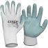 DNC White/Grey Polyester General Purpose Work Gloves, Size 7, Small, Nitrile Coating